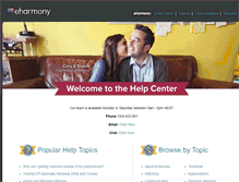Tablet Screenshot of help-singles.eharmony.com.au